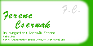 ferenc csermak business card