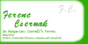 ferenc csermak business card